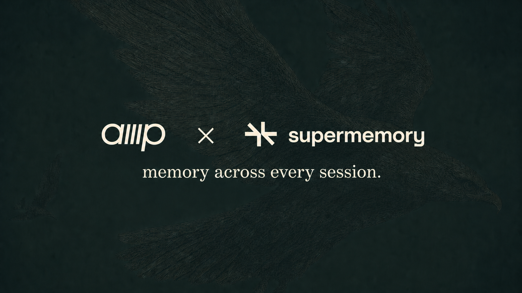 Amp and Supermemory logos with the text memory across every session.